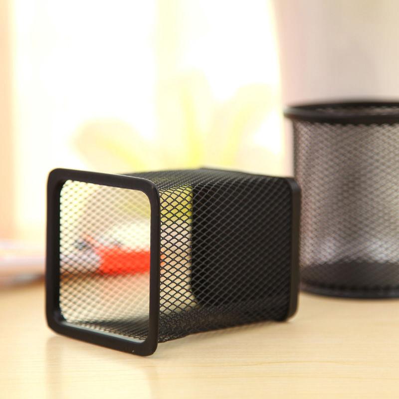 Kreativ Penneholder Skrivebord Metallnett Firkantet Penneboks Beholder Organizer Skrivesaker Skrivebordsdekorasjoner