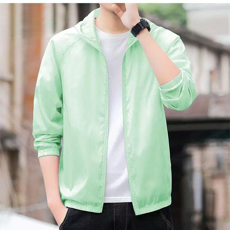 

Летняя мужская однотонная солнцезащитная одежда для улицы, модная спортивная, для путешествий, велоспорта, дышащая, большой размер, куртка M зелёный