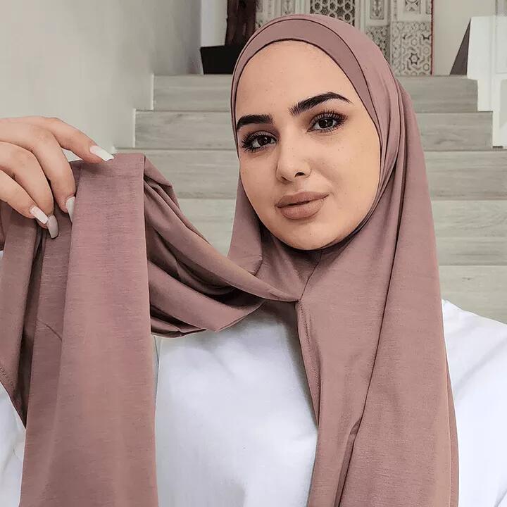 Langer Premium Instant Baumwoll-Jersey-Hijab-Schal Jersey-Hijabs LIEFERANT Pinless Kopftücher Ready to Wear