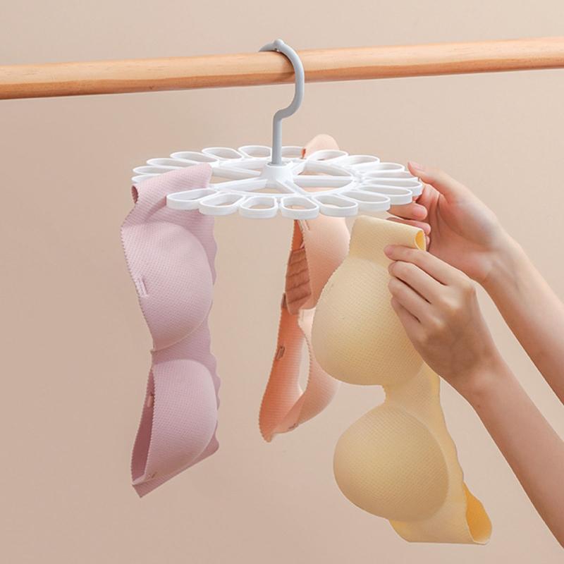 Round Drying Rack Rotatable Laundry Hanger Storage Rack 20 Clips Rack for Underwear Socks Necktie Baby Bibs Hanger