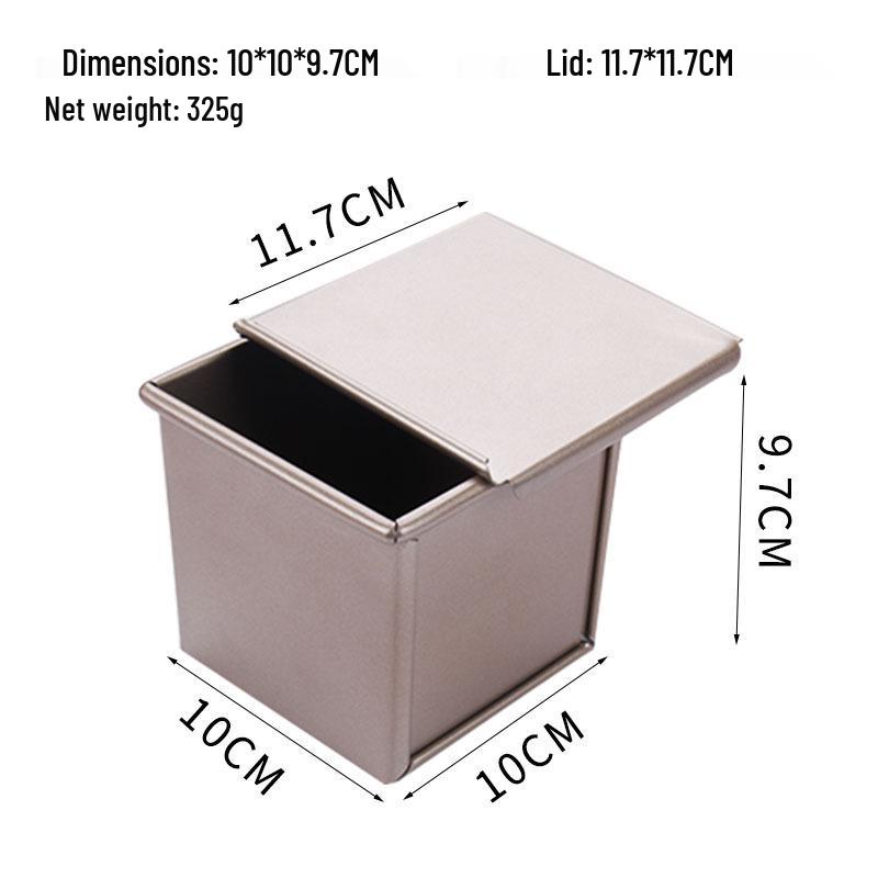 Non-stick Gold Toast Box with Lid, 350G Large Water Cube Bread Mold