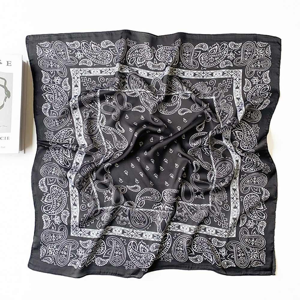 

Double Sides Hair Scarf Flower Pattern Neckerchief Trendy Head Handkerchief Women 7