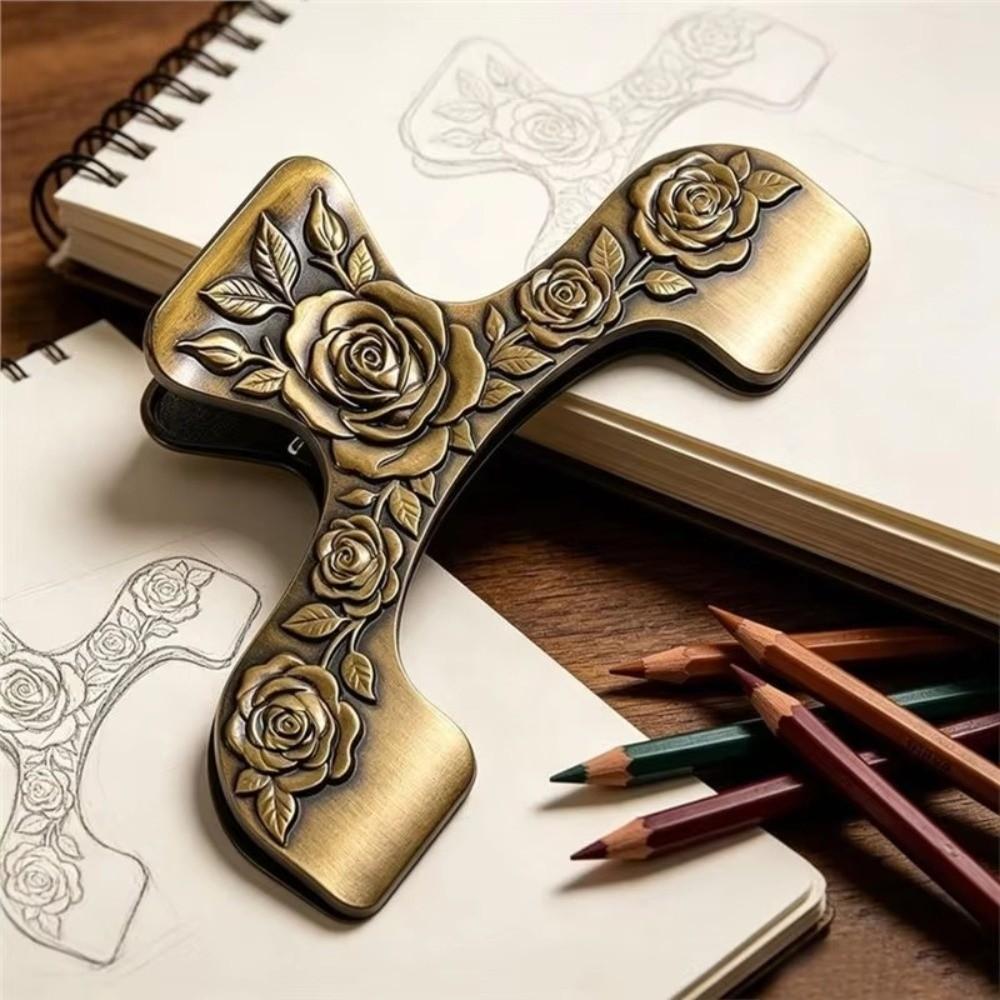 Zinc Zinc Zinc Alloy Metal Book Clips Exquisite Embossed Piano Sheet Music Folder  Decorating Journals