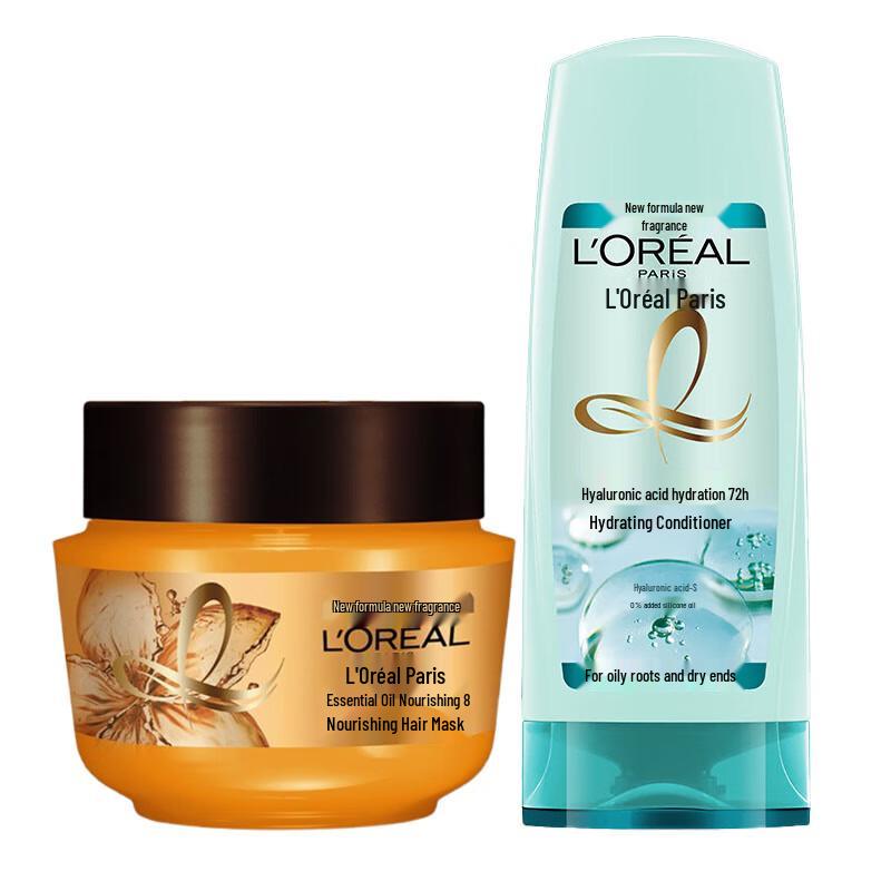 

L Oréal Essential Oil Hair Mask & Hyaluronic Conditioner Set