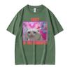 Exist In This Economy Graphic T Shirt Funny Sad Cat Meme Tshirts Men Women Clothing High Quality Comfort 100 Cotton Tshirt