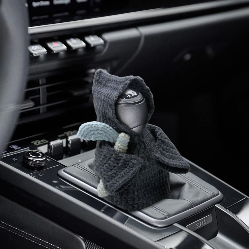 Gear Stick Hoodie, Whimsical Handmade Cover, Gradient Crochet Gear Stick Cover, Gothic Car Accessory, Miniature Gear Stick