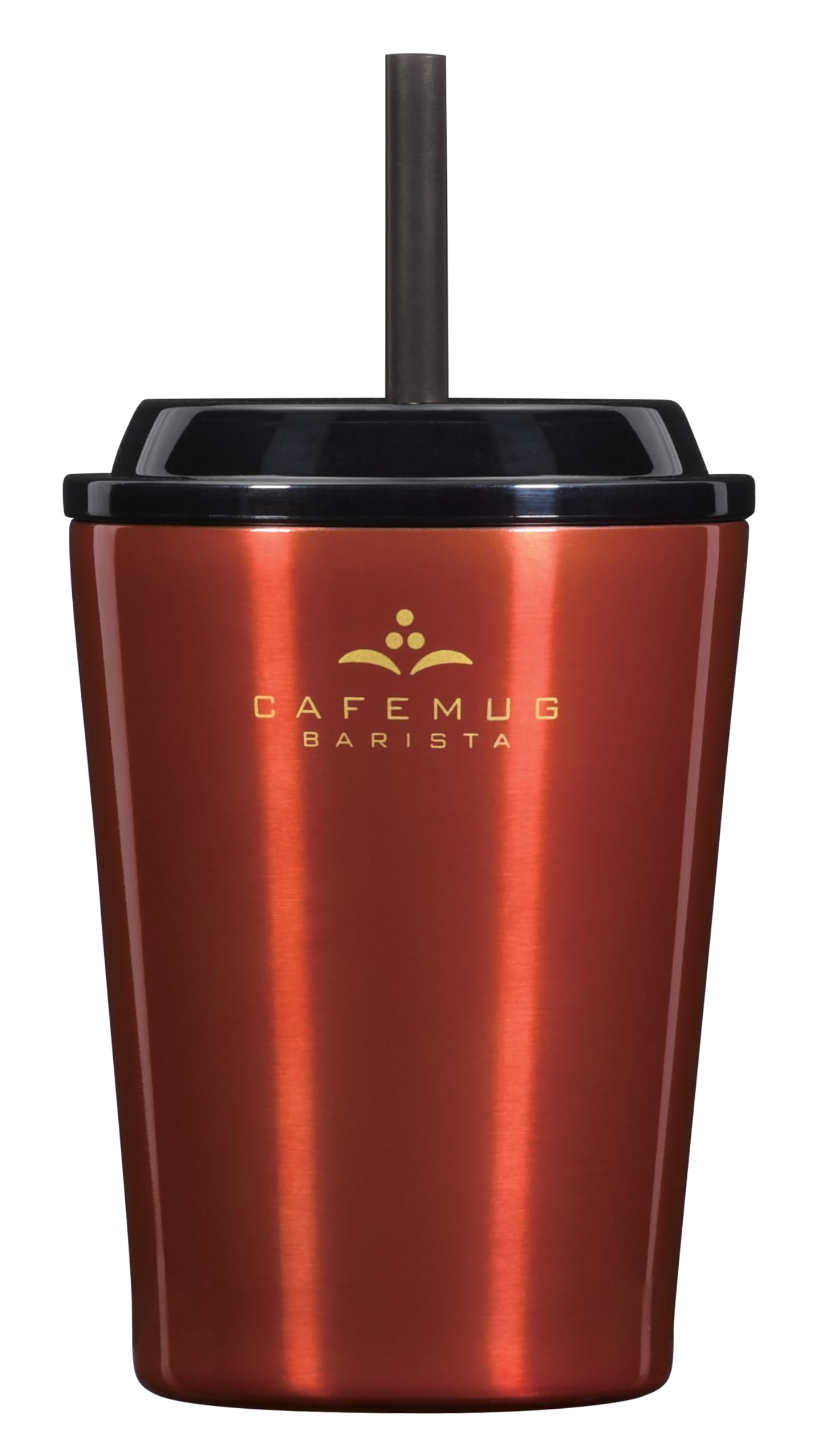 

Pearl Metal Cold Storage Straw Tumbler 300ml Coffee Cherry Vacuum Insulated Cafe Mug Barista HC-520