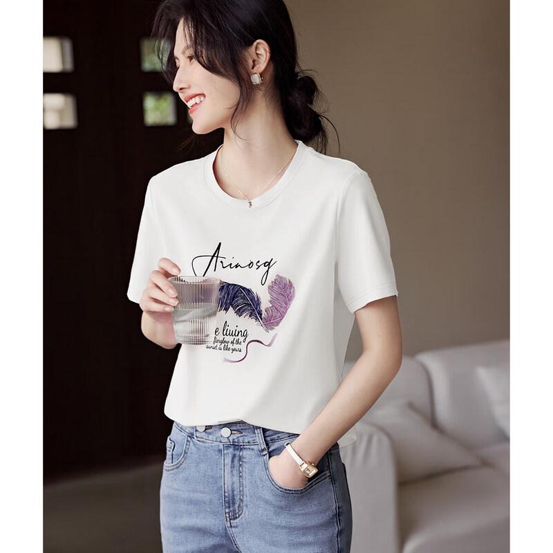 XWI Women's Printed Round Neck Short Sleeve T-shirt