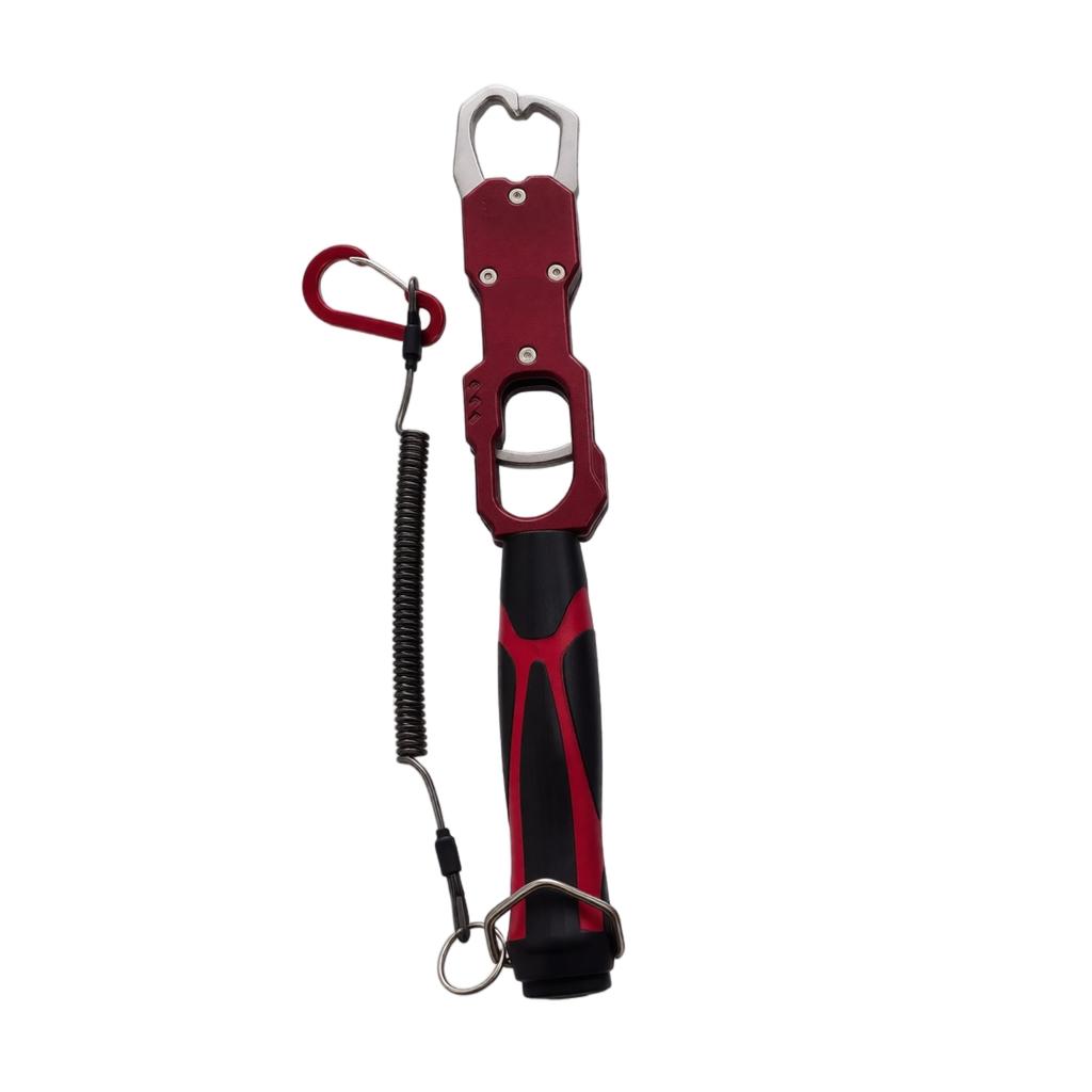 Heavy Duty Fish Gripper with Built-in Scale Non-slip Handle Fishing Lip Grip Tool for Secure Fish Holding and Measuring