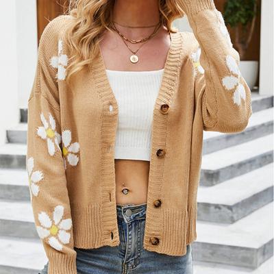 Cárdigan de punto holgado casual para mujer para otoño e invierno con botones