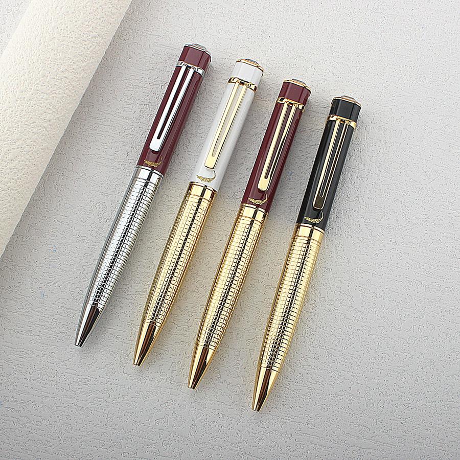 4PCS Vintage Luxurious Metal Diamond Rollerball Pen Colored Metal M Point 0.7 Ballpoint Pen Gift