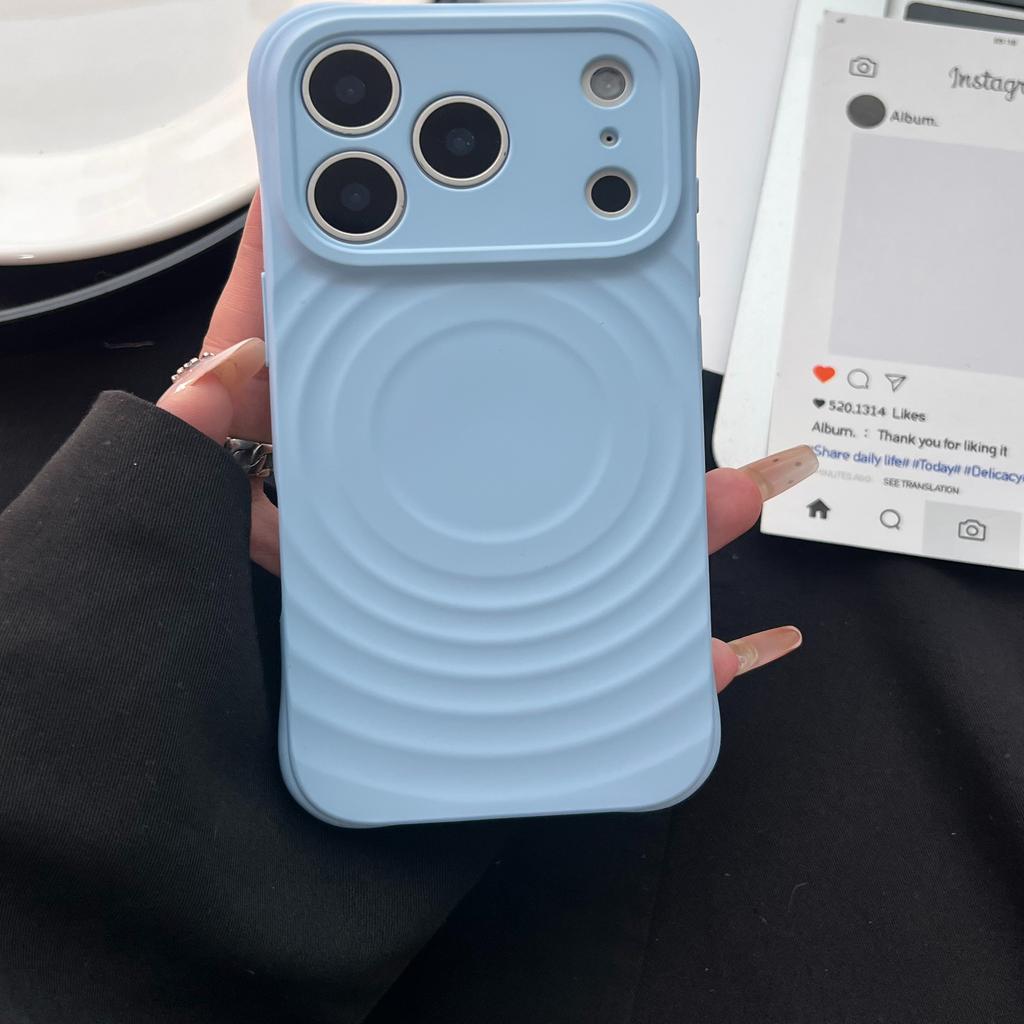 For Magsafe Water Ripple Soft Case for iPhone 17 Pro Max Air Magnetic Candy Solid Color Bumper Shockproof Cover for iPhone 17Pro