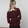 Women's Fleece-Lined Color-block Polo Sweatshirt
