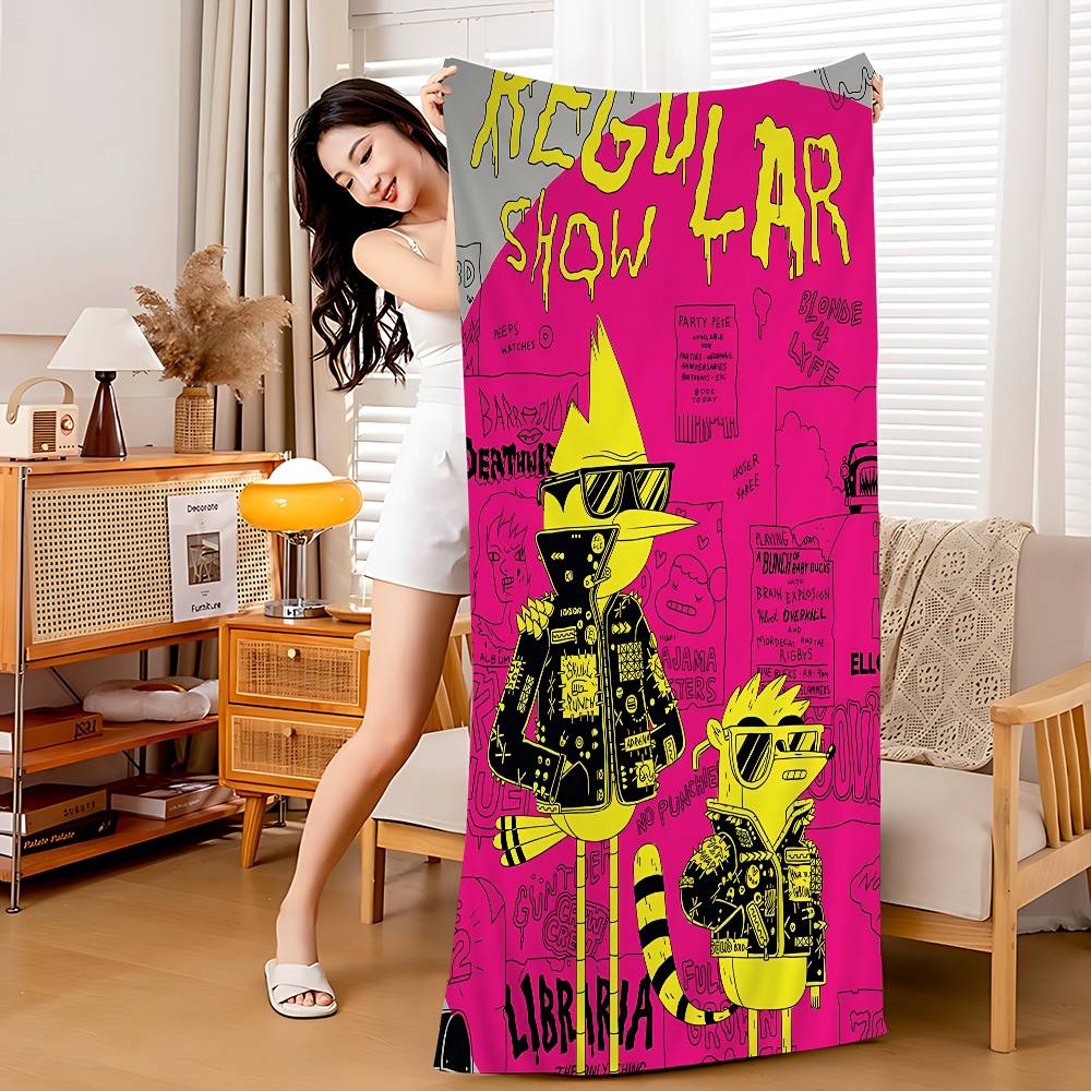 R-Regular Show Big Microfiber Beach Towels Quick Dry Towel Sand Beach Towels Pool Towel for Travel Swim Pool Yoga