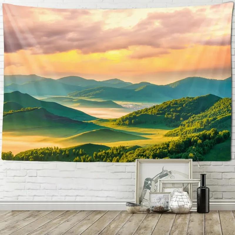 Home Wall Decoration Tapestry Prairie Lake Forest Background Office Living Room Tapestry