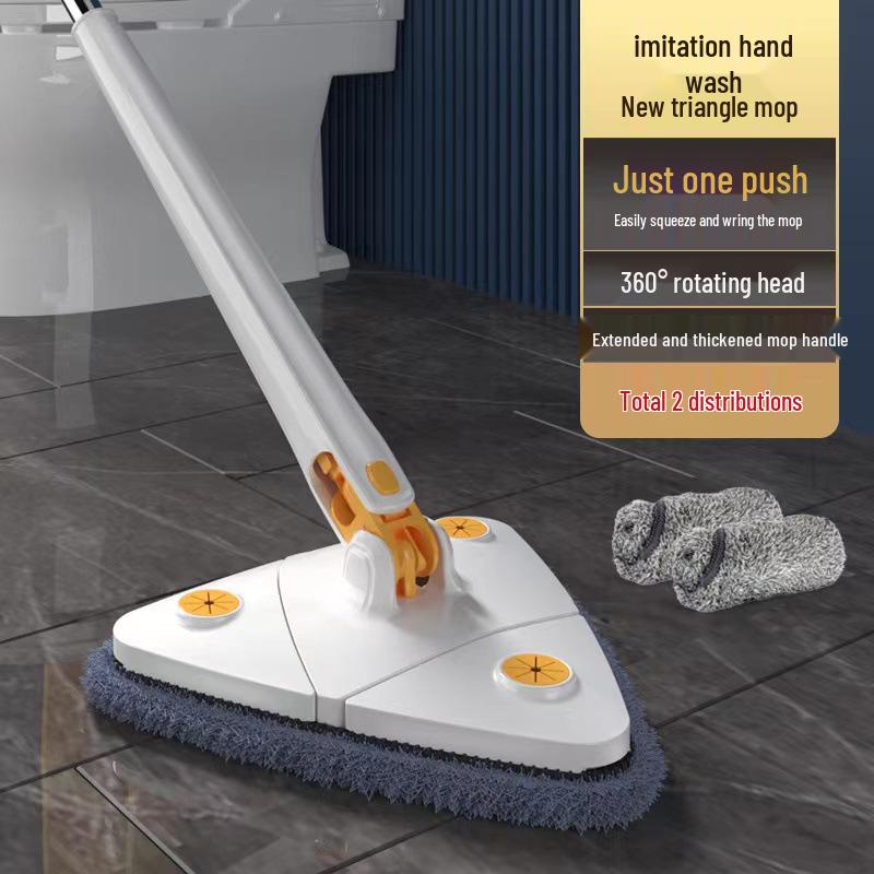 Imitation Hand-Twist Mop with Hands-Free Washing, New Triangular Design for Easy Household Cleaning