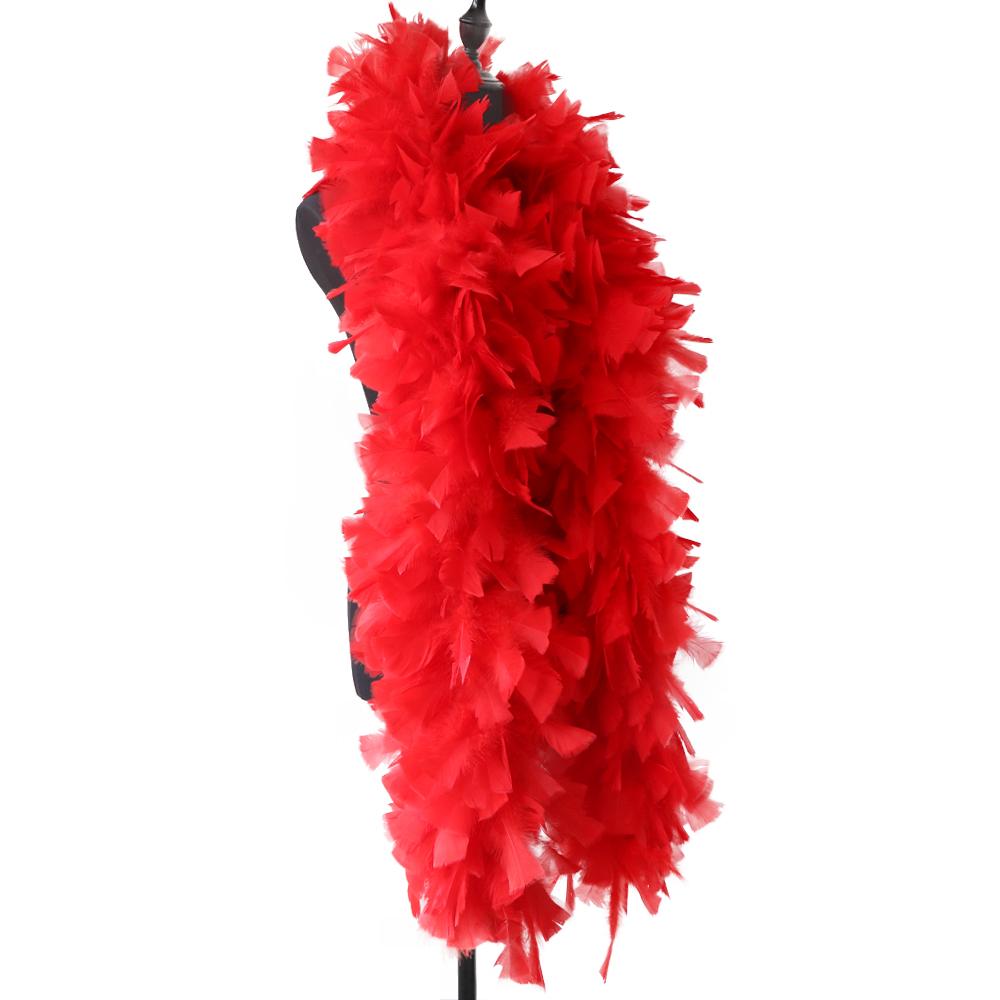 DIY 200 Grams Red Turkey Feather Boa High Quality Marabou Feathers Scarf for Costume Party Halterneck Scarf 2 Meters High Quality