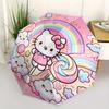 Hello Kitty,Rainbow Fantasy Automatic Umbrella-Foldable, Durable 8-Bone Design, Compact and Stylish, Great for Camping, Halloween, Christmas