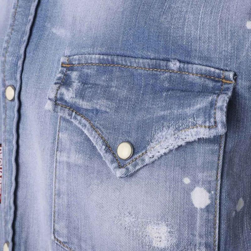 DSQUARED2 luxury men's denim shirt made in Italy NEW - Size: IT52