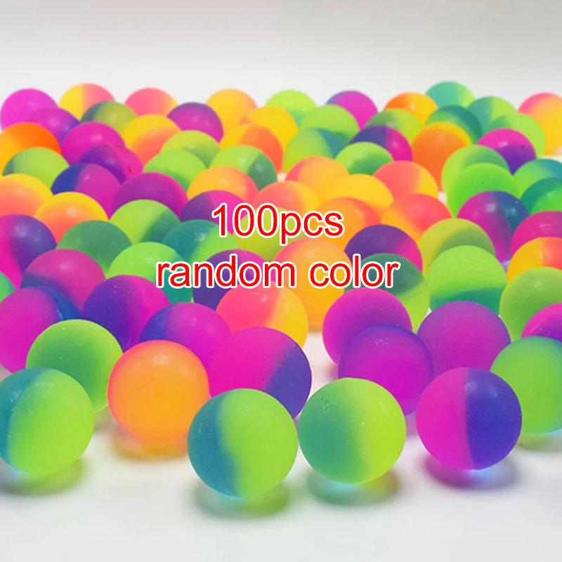 100pcs Mini Colorful Bouncy Balls Children Party Favors Elastic Jump Balls Toys Float Ball Egg Twisting Machine Toy for Kids TMZ