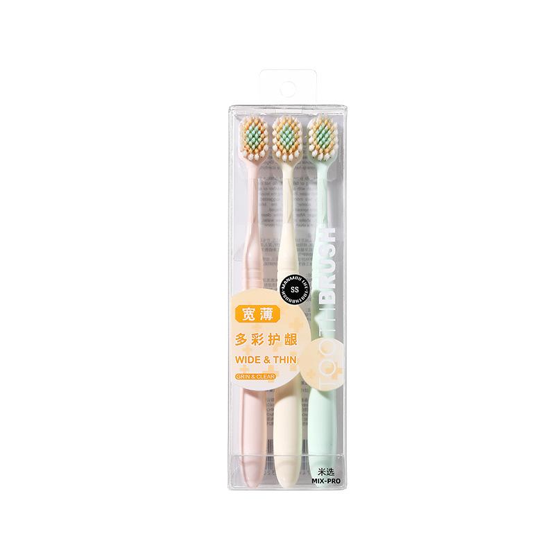 3PCS Wide Head Soft Toothbrush for Adults, Gentle Gum Care Oral Cleaning Toothbrush, Home Daily Use Toothbrushes