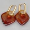 Elegant Coffee Geometric Resin Stud Earrings - Versatile, Luxurious Design for Women