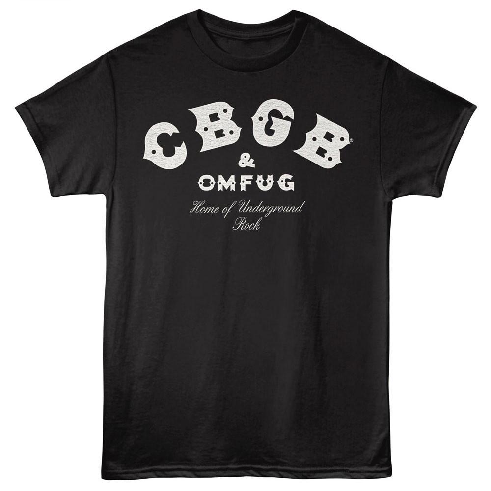 CBGB Mens T Shirt Punk Rock OMFUG LOGO Music Bowery Underground Black Cotton Unisex T-Shirt M