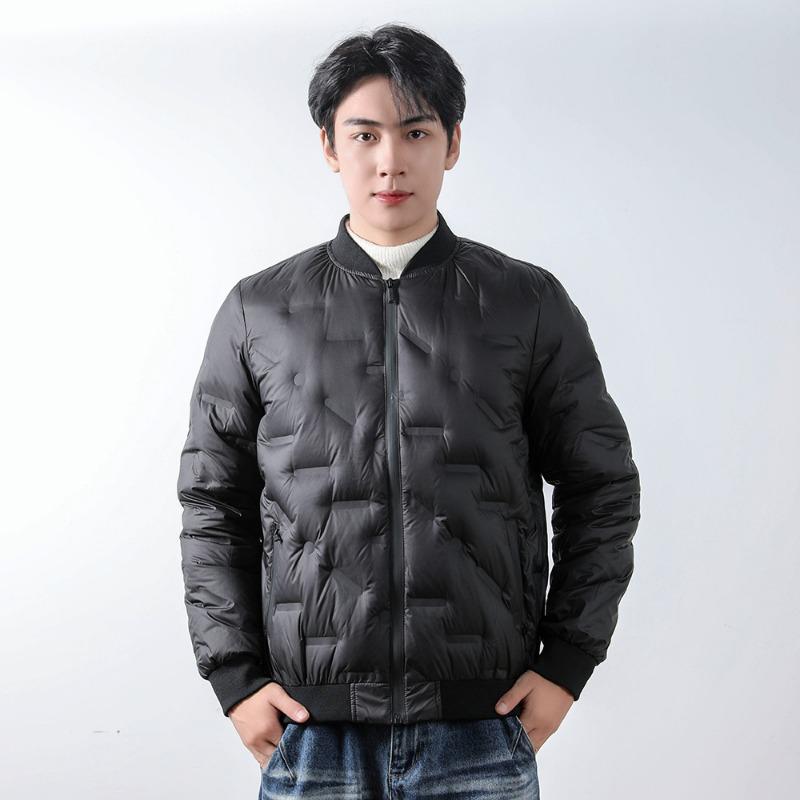Men's 90 Down Jacket Pressed Glue Men's Stand-up Collar Winter Jacket Plus Size Baseball Jacket