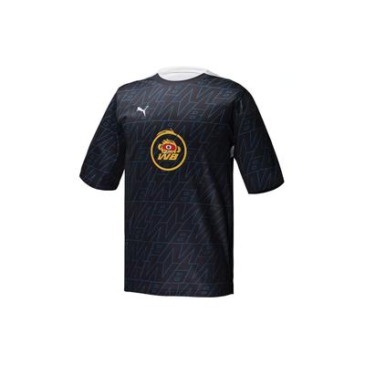 Puma Solid Color Crew Neck Team Logo Print Short Sleeve T-Shirt Unisex T-Shirt Black 605762-15