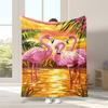 Soft & Cozy Flannel Flamingo Print Throw Blanket - Versatile for Napping, Sofa Lounging