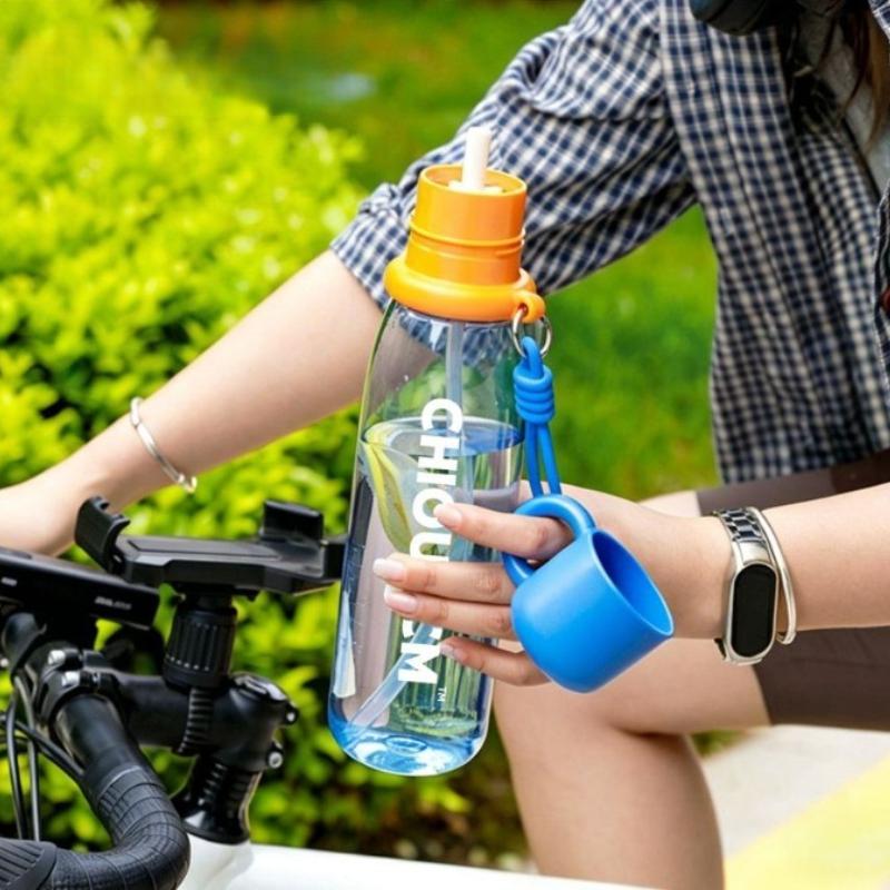 Large Capacity Straw Cup Shatter-resistant & High Temperature Resistant Portable Sports Water Bottle for Students Outdoor Use