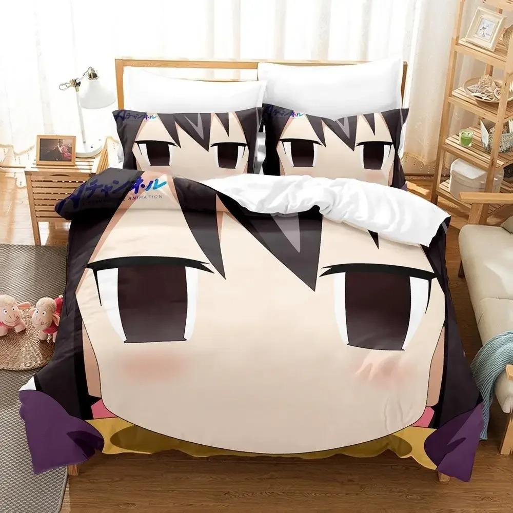 Anime A Channel Bedding Set Single Twin Full Queen King Size Bed Set Adult Kid Bedroom Duvetcover Sets Print Anime Bed Sheet Set
