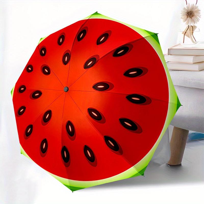 Watermelon Slice themed, Eight ribbed, Self folding Umbrella Is Suitable for Everyday Outdoor Use and Is An Ideal Gift for Friends and Famil