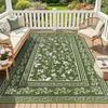 Tapis d'extérieur floral bohème Motif de vigne botanique Tapis de patio de salon Design botanique vintage Tapis de décoration intérieur extérieur