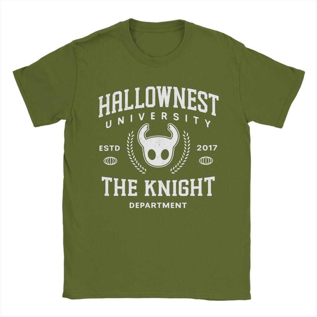 Hallownest University Hollow Knight Silksong T-Shirts Herren Baumwolle Vintage T-Shirt Rundhals T-Shirts Kurzarm Tops Geschenk