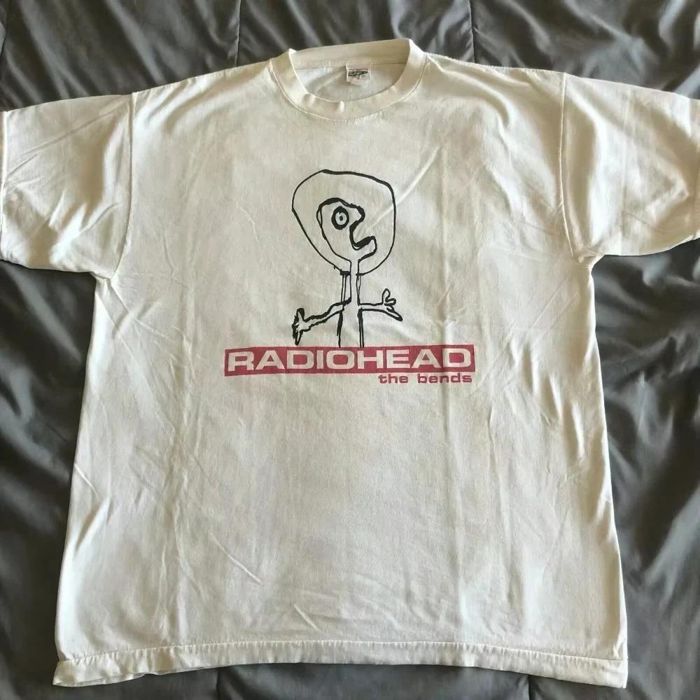 Rock Radiohead Kid A's Album Tour Concert Rare T-shirts Oversized Black White Navy Blue Men Women Casual Printed Short-sleeved
