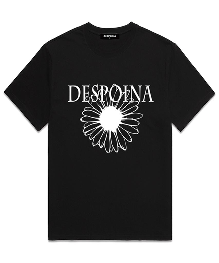 Ujeu Flower Print Short Sleeve T-Shirt (Dpts001) Black/White