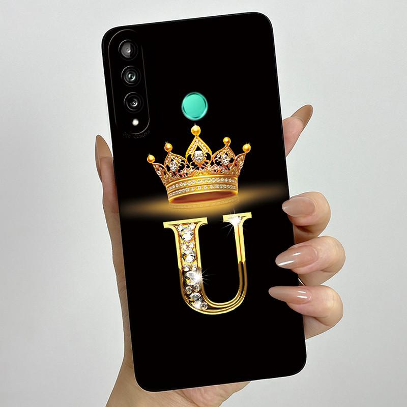 For Huawei Y7p P40 Lite E ART-L28 ART-L29 Fashion Initial Letter Couple Phone Case Y7P 2020 Soft Silicone TPU Protective Casing