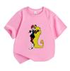 Kids Boys Girls 100% Cotton Crew Neck Short Sleeve T-Shirt, Funny Cartoon Character Print Casual Soft Breathable Tee for Daily Wear Birthday Gift