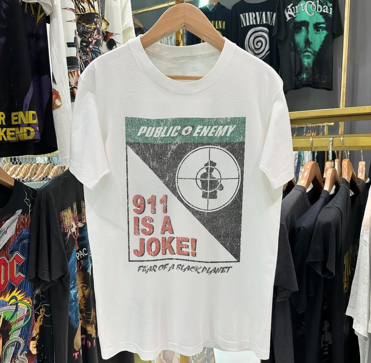 Public Enemy 911 Is A Joke Rare T-Shirt White S 2XL