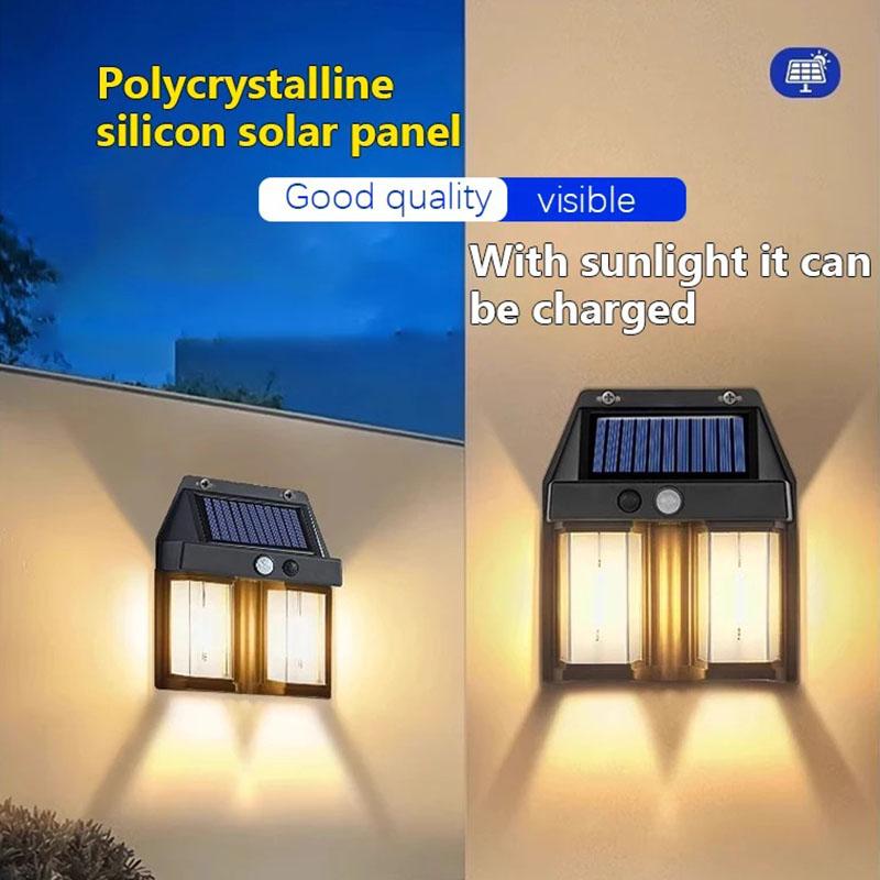 New Solar Tungsten Filament Lamp Outdoor Waterproof Intelligent Induction Wall Lamp Courtyard Garden Villa Lighting Night Light