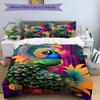 3pcs Peacock Feather Print Duvet Cover Set - Includes 1 Duvet Cover and 2 Pillowcases, No Quilt Core, All-Season Home Decor yy251111024