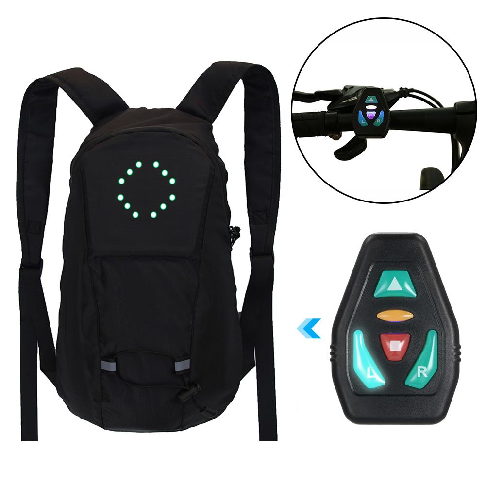 Fahrrad MTB Tasche Sicherheits-LED-Blinklicht Drahtlose Fernbedienung Fahrrad Nachtfahrt Laufen Camping Warnrucksäcke