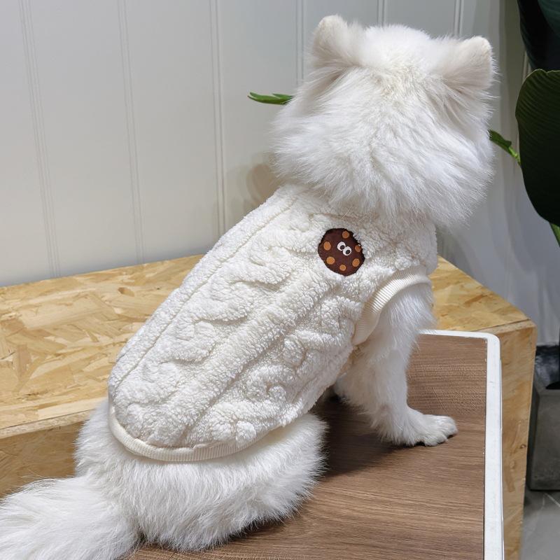 

Плюшевый жилет для щенков из печенья, одежда для щенков на осень и зиму, плюшевое пальто из жареного теста, теплая одежда для щенков маленьких собак XL