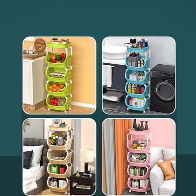 New Multi-Layer Household Kitchen Storage Baskets Plastic Multifunctional Vegetable And Fruit Racks Can Be Stacked Tool