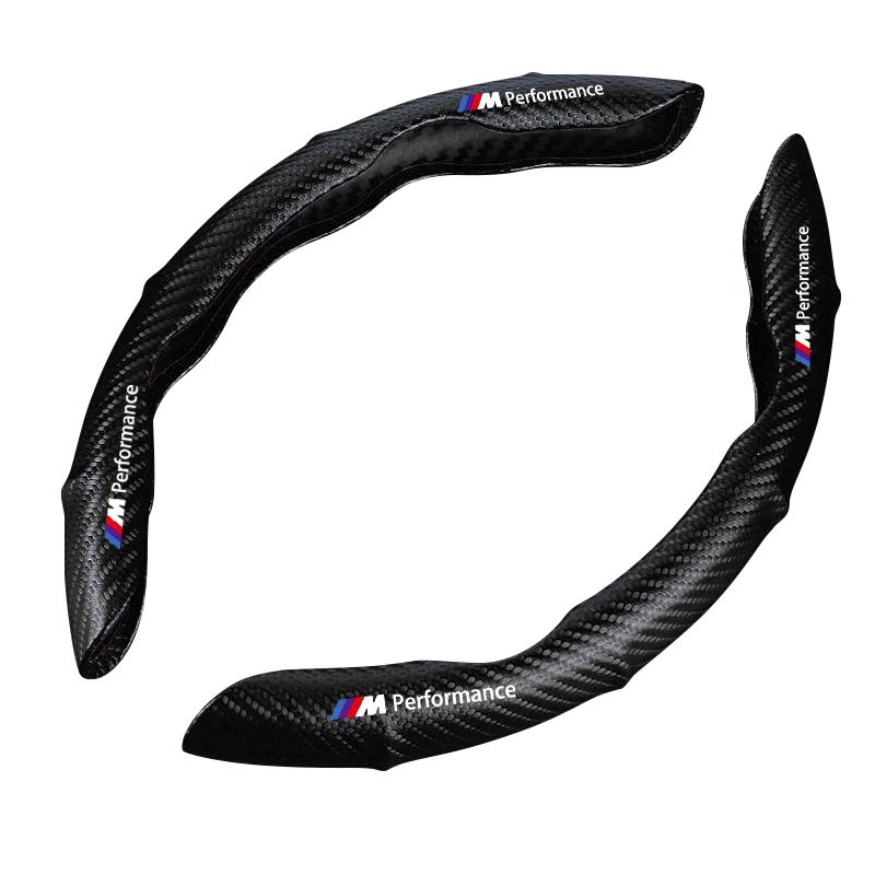 2pcs Carbon Fiber Non-Slip Steering Wheel Cover Car Accessories For BMW M E34 E36 E60 E90 E46 E39 E70 F10 F20 F30 X5 X6 X1 M3 M5 M6 E71 F01 F02 F87