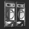Magnetic Clear Case for Google Pixel 7a,TPU Electroplated Phone Cover with Lens Protector