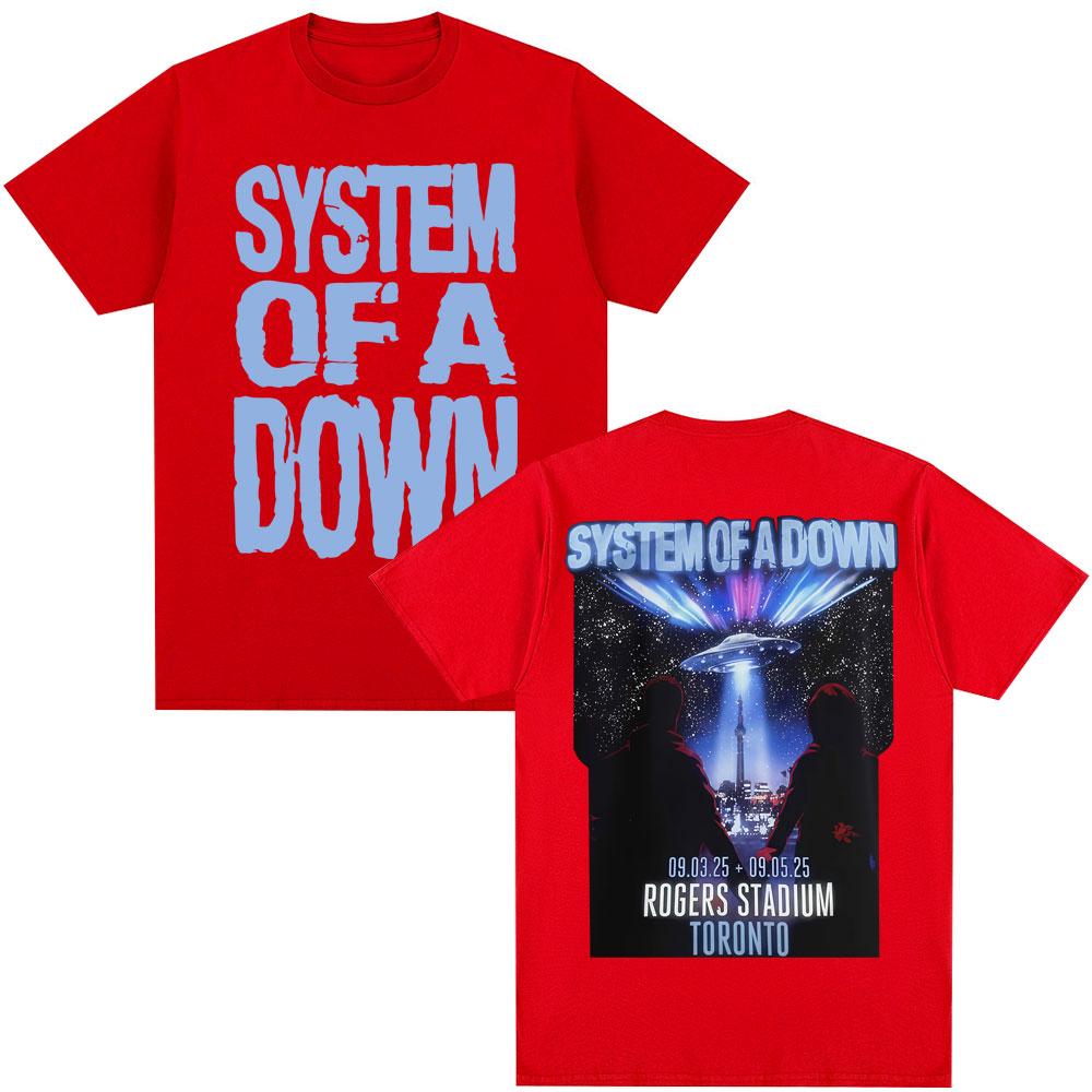 Rock Band System of A Down Tour Graphic T-shirt Men's Clothing Vintage Fashion Hip Hop T Shirts Loose Cotton T-Shirts Fans Gifts