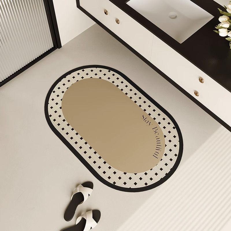 Soft diatom mud bathroom absorbent floor mat toilet quick drying carpet indoor kitchen door waterproof mat foot pad