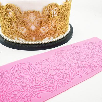 Nová forma na dort s krajkovým potiskem Krajka Krajka Silikonová forma Čokoláda DIY nástroj na pečení Fondant (náhodná barva)